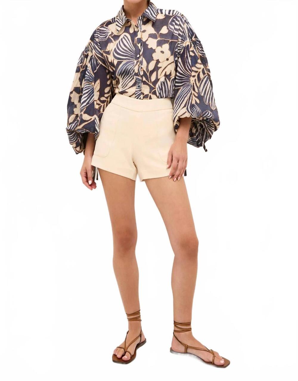 NEW MARIE OLIVER mia crepe shorts in sand